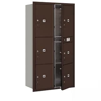 Maximum Height Recessed Mounted 4C Horizontal Parcel Locker with 6 Parcel Lockers in Bronze with USPS Access - Front Loading