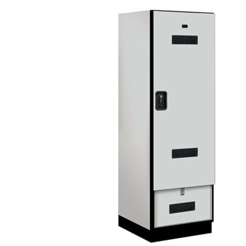 Salsbury 24 Wide Designer Wood Gear Locker - 6 Feet High - 24 Inches Deep - Gray - Black Resettable Locks