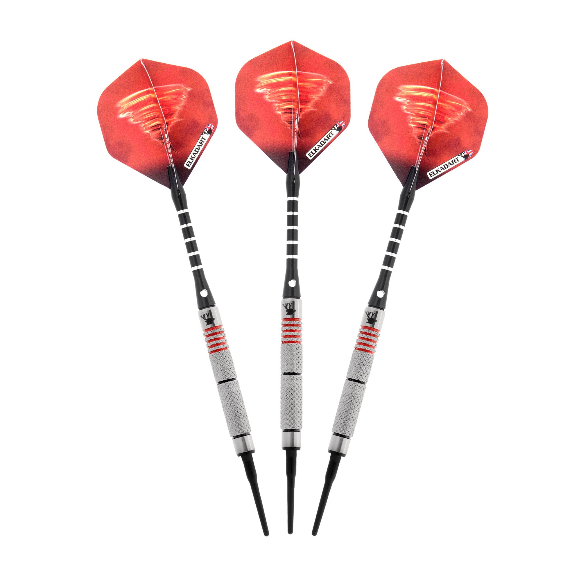 Elkadart Tornado Tungsten Soft Tip Dart Set 4 Red And 2 Black Rings 16 Grams - 21-2281-16