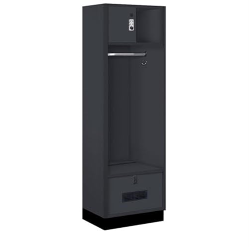 Salsbury 24 Wide Premier Wood Open Access Locker - 6 Feet High - 18 Inches Deep - Carbon Mesh - Silver Resettable Locks