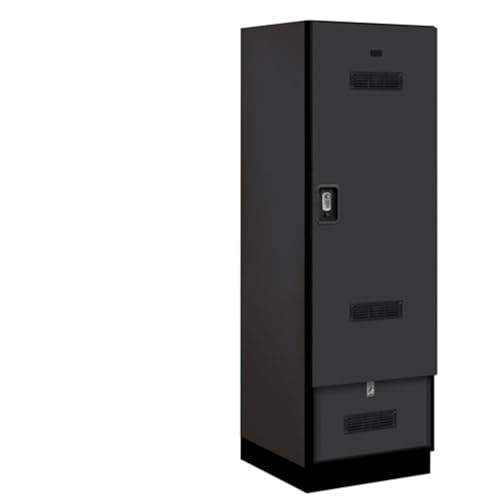 Salsbury 24 Wide Designer Wood Gear Locker - 6 Feet High - 24 Inches Deep - Black - Silver Resettable Locks