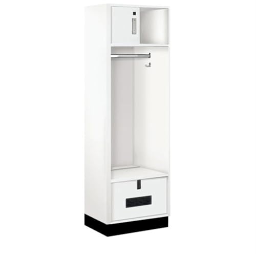 Salsbury 24 Wide Premier Wood Open Access Locker - 6 Feet High - 18 Inches Deep - Arctic White - Silver Electronic Locks