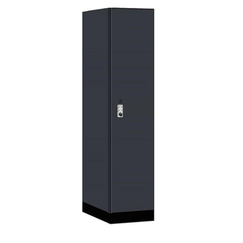Salsbury 18 Wide Premier Wood Locker-Single Tier-1 Wide-6 Feet High-24” Deep-Carbon Mesh-Silver Resettable Combination Locks