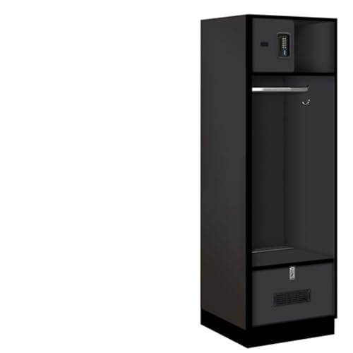 Salsbury 24 Wide Designer Wood Open Access Locker - 6 Feet High - 24 Inches Deep - Black - Black Electronic Locks