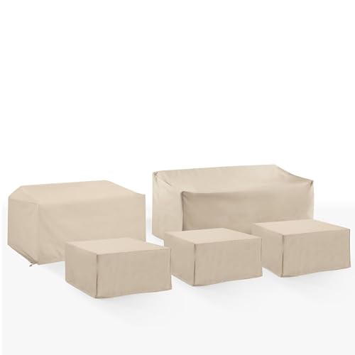 Casafoyer Furniture Patio Furniture Covers, Waterproof 5-Piece Cover Set for Outdoor Sectional Sofa Sets, Tan