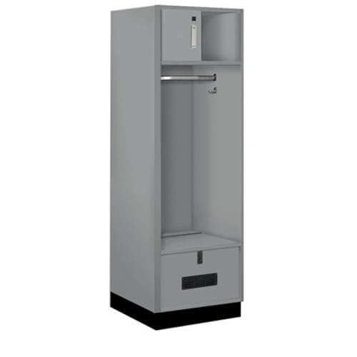 Salsbury 24 Wide Premier Wood Open Access Locker - 6 Feet High - 24 Inches Deep - Winter Fog - Silver Electronic Locks
