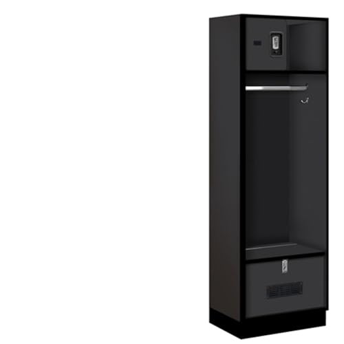 Salsbury 24 Wide Designer Wood Open Access Locker - 6 Feet High - 18 Inches Deep - Black - Silver Resettable Locks