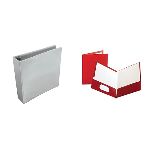 Casafoyer Polypropylene D-Ring View Binder & 2 Pockets Laminated Portfolio Combo Kit for Office and School Organization