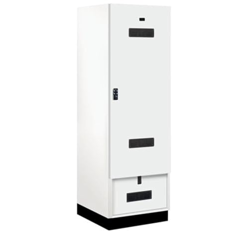 Salsbury 24 Wide Premier Wood Gear Locker - 6 Feet High - 24 Inches Deep - Arctic White - Black Resettable Locks
