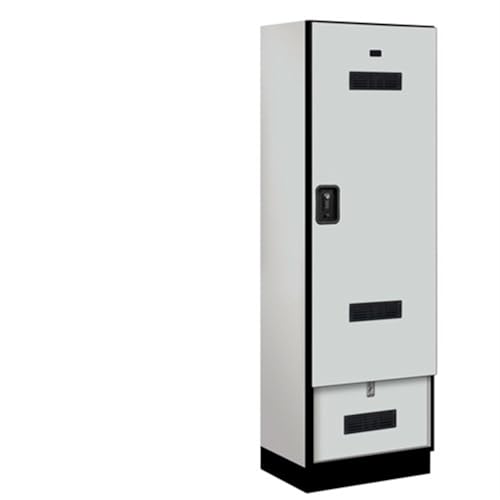 Salsbury 24 Wide Designer Wood Gear Locker - 6 Feet High - 18 Inches Deep - Gray - Black Resettable Locks