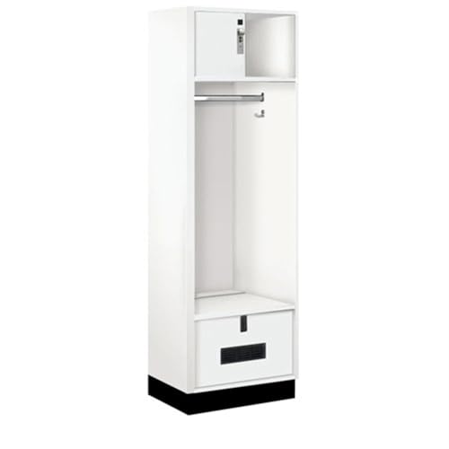 Salsbury 24 Wide Premier Wood Open Access Locker - 6 Feet High - 18 Inches Deep - Arctic White - Silver Hasps