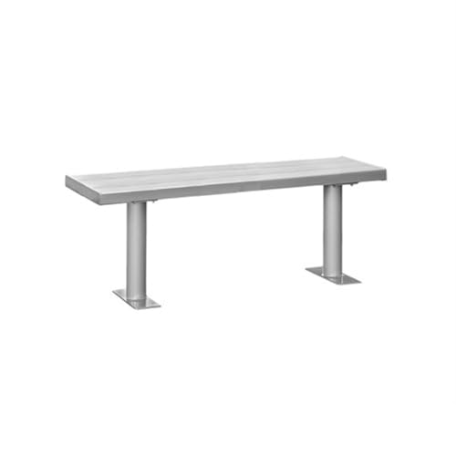 Salsbury Aluminum Locker Bench - 60 Inches Wide - 14 Deep - Silver - Bolt Mounted