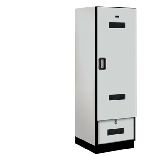 Salsbury 24 Wide Designer Wood Gear Locker - 6 Feet High - 24 Inches Deep - Gray - Silver Electronic Locks