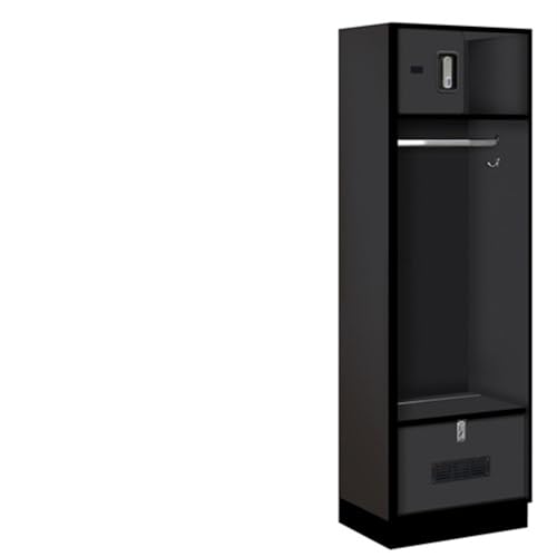 Salsbury 24 Wide Designer Wood Open Access Locker - 6 Feet High - 18 Inches Deep - Black - Silver Electronic Locks