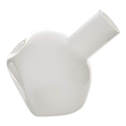 10019129 WHITE ABSTRACT VASE, GLASS - Made in China