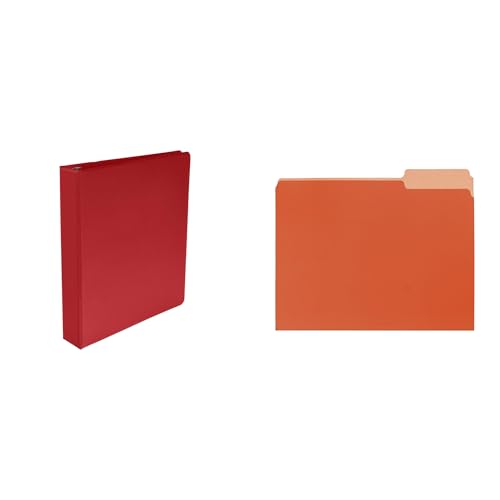 Casafoyer Polypropylene Round Ring Binder & Mediumweight Stock Reversible File Folder Combo Kit for Organized Office & School Use