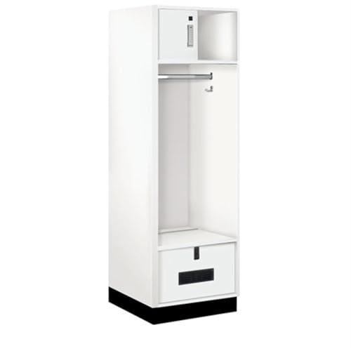 Salsbury 24 Wide Premier Wood Open Access Locker - 6 Feet High - 24 Inches Deep - Arctic White - Silver Electronic Locks