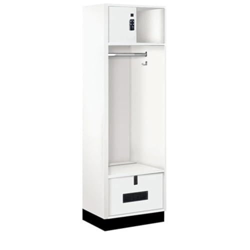 Salsbury 24 Wide Premier Wood Open Access Locker - 6 Feet High - 18 Inches Deep - Arctic White - Black Resettable Locks