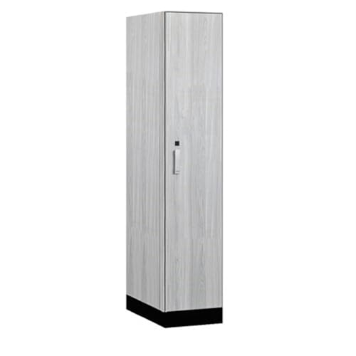 Salsbury 15 Wide Premier Wood Locker-Single Tier-1 Wide-6 Feet High-24” Deep-Silver Teak-Silver Electronic Locks