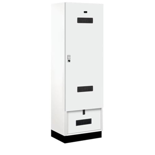 Salsbury 24 Wide Premier Wood Gear Locker - 6 Feet High - 18 Inches Deep - Arctic White - Silver Resettable Locks