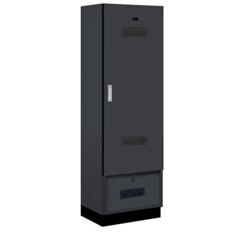 Salsbury 24 Wide Premier Wood Gear Locker - 6 Feet High - 18 Inches Deep - Carbon Mesh - Silver Electronic Locks