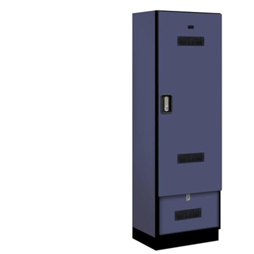 Salsbury 24 Wide Designer Wood Gear Locker - 6 Feet High - 18 Inches Deep - Blue - Silver Electronic Locks