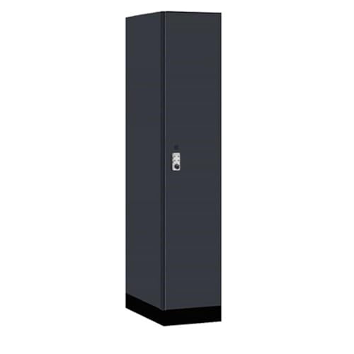 Salsbury 15 Wide Premier Wood Locker-Single Tier-1 Wide-6 Feet High-24” Deep-Carbon Mesh-Silver Resettable Combination Locks
