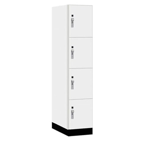 Salsbury 15 Wide Premier Wood Locker-Four Tier-1 Wide-6 Feet High-24” Deep-Arctic White-Silver Hasps