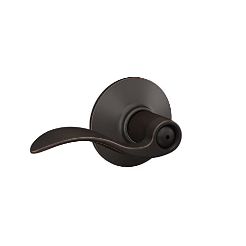 Schlage F40 Acc 716 Accent Door Lever, Bed & Bath Privacy Lock, Aged Bronze