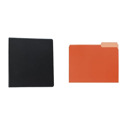 Casafoyer Polypropylene Round Ring Binder & Mediumweight Stock Reversible File Folder Combo Kit for Organized Presentations and Filing