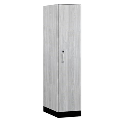 Salsbury 18 Wide Premier Wood Locker-Single Tier-1 Wide-6 Feet High-24” Deep-Silver Teak-Silver Electronic Locks