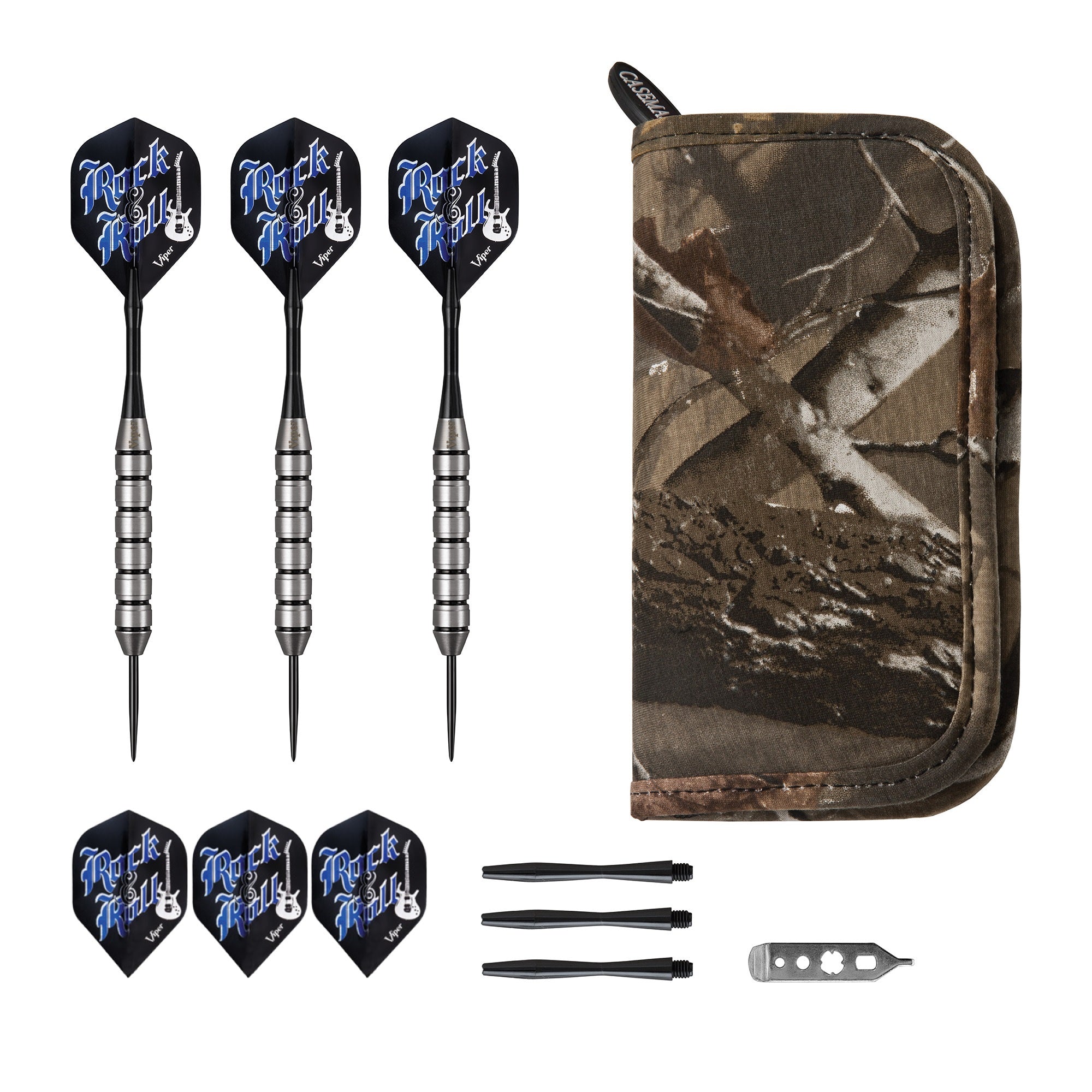 Viper Rock & Roll 23 Gram Steel Tip Darts & Casemaster Deluxe Realtree Dart Case