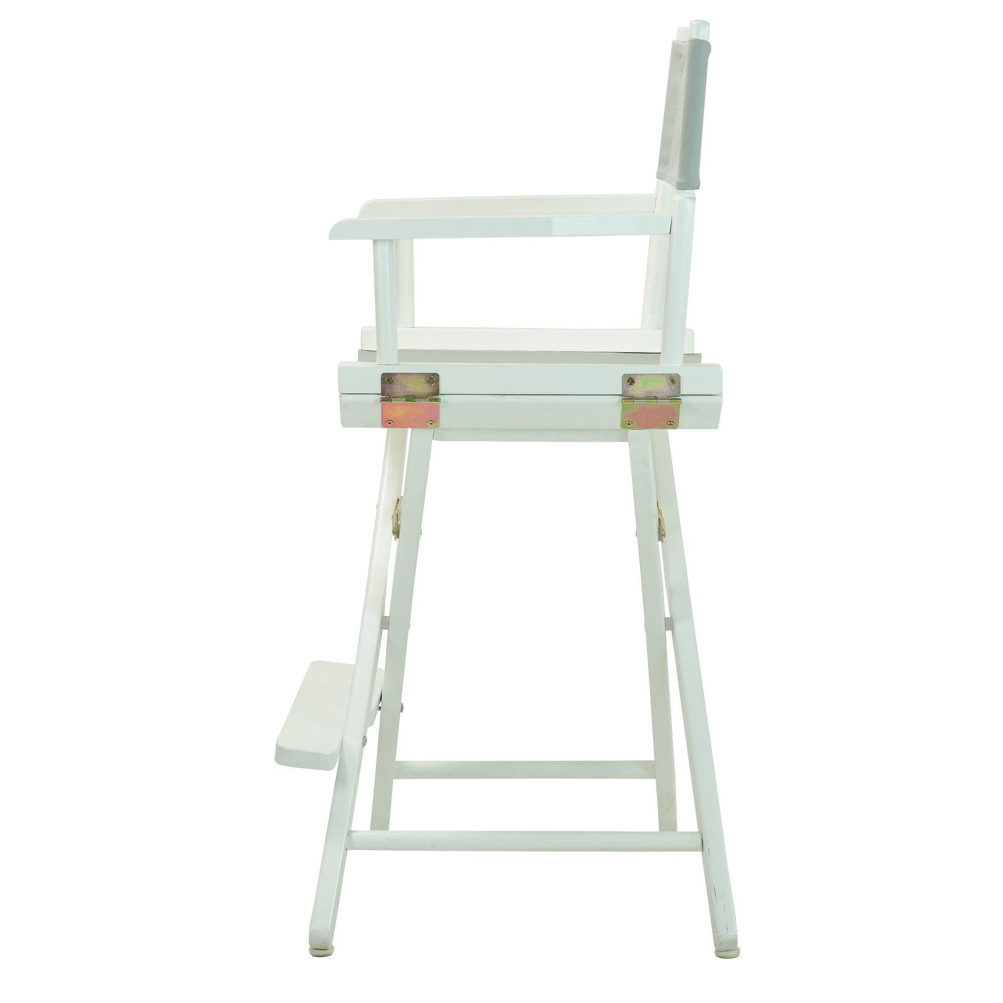 24' Director'S Chair White Frame-Gray Canvas