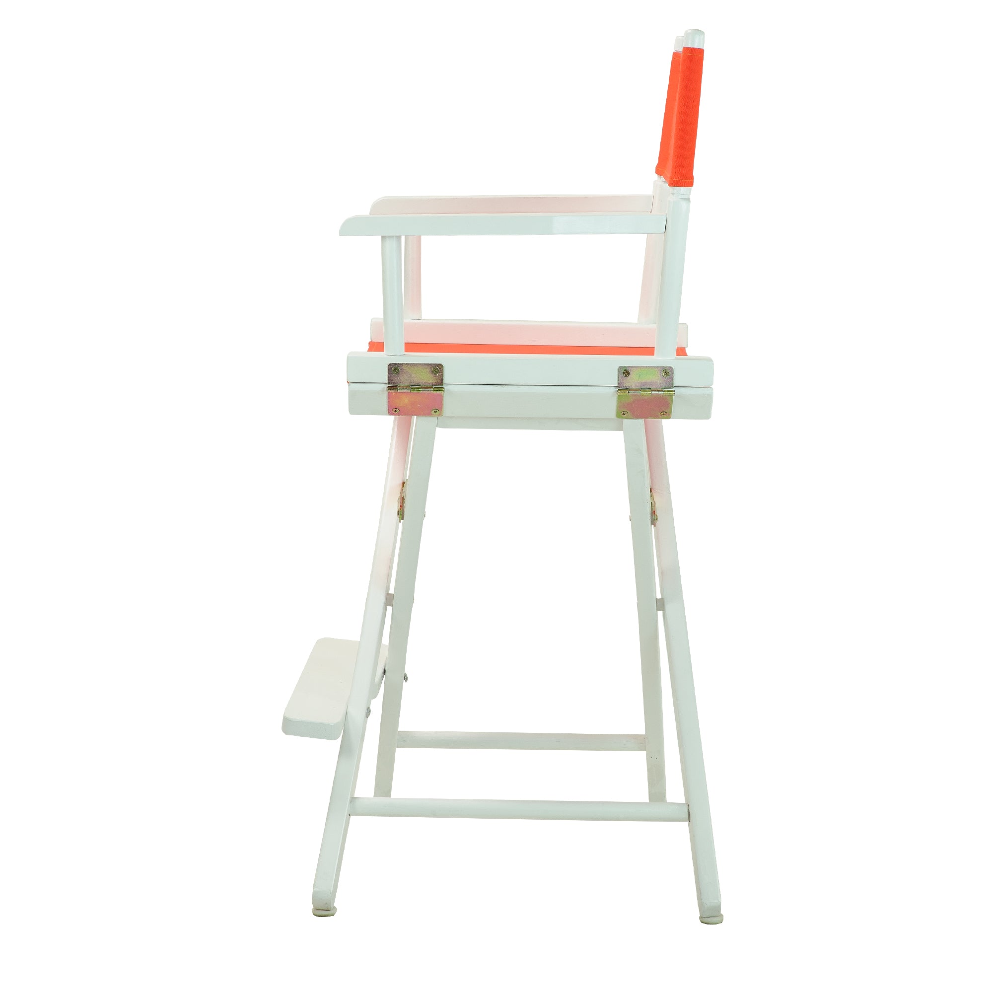 24' Director'S Chair White Frame-Orange Canvas