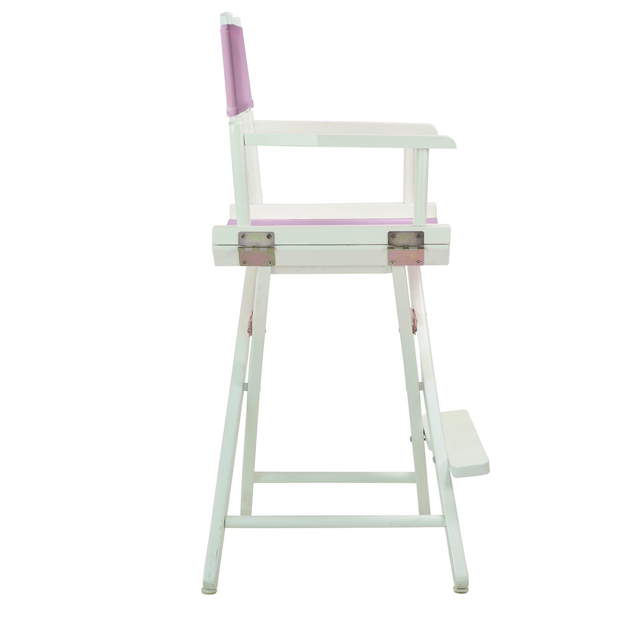 24' Director'S Chair White Frame-Pink Canvas