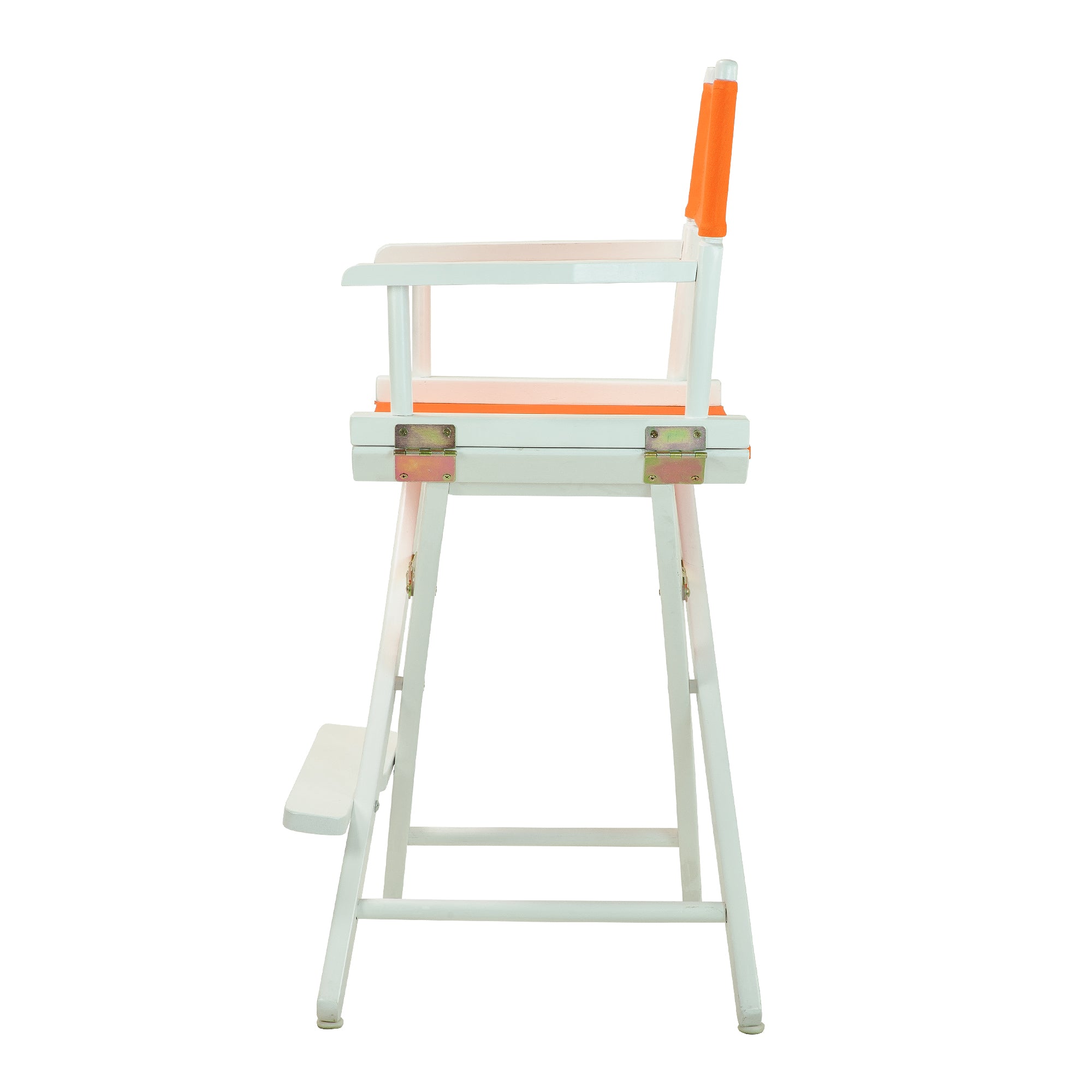 24' Director'S Chair White Frame-Tangerine Canvas