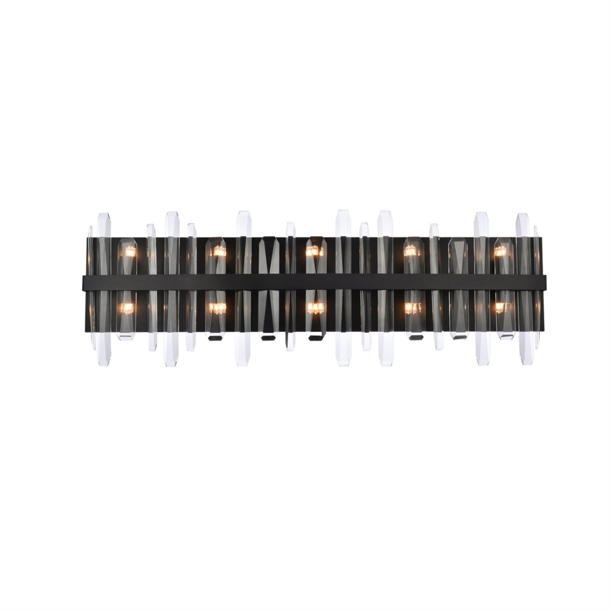 Serena 36 Inch Crystal Bath Sconce In Black
