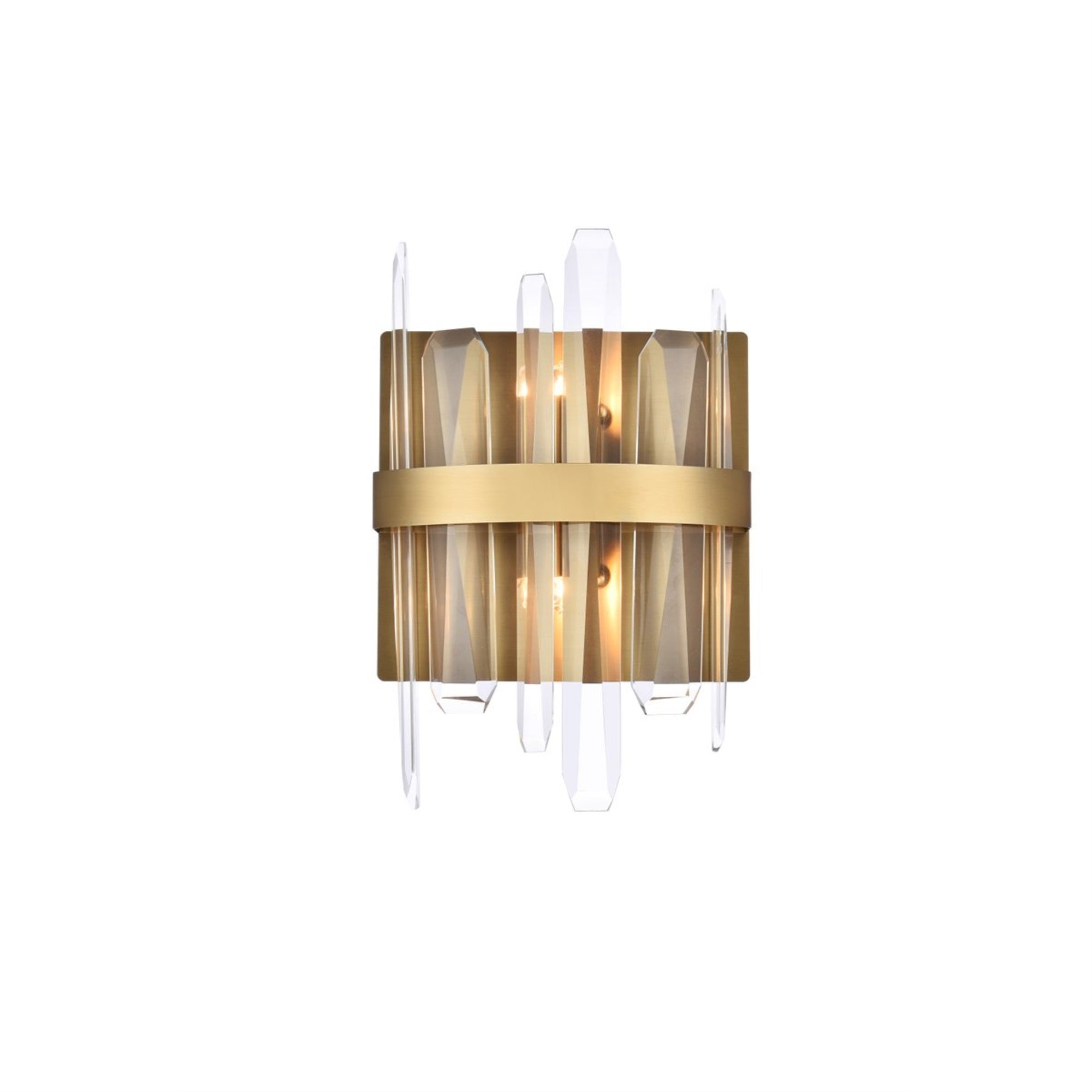 Serena 8 Inch Crystal Bath Sconce In Satin Gold