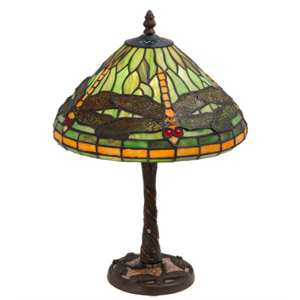 17' High Dragonfly W/Twisted Fly Mosaic Base Table Lamp