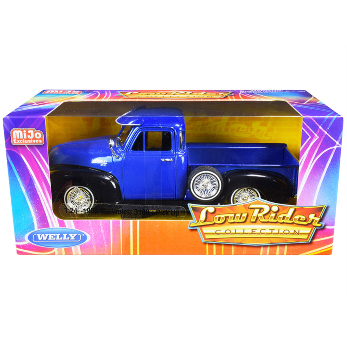 1953 Chevrolet 3100 Pickup Truck Blue And Black 'Low Rider Collection' 1/24 Diecast Model Car By Welly