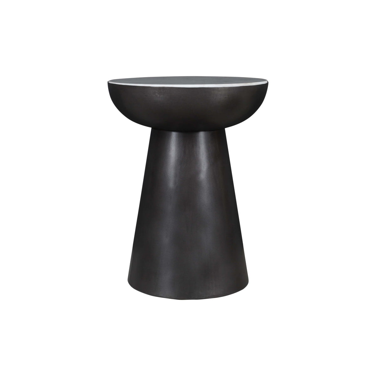 Circularity Modern Luxury Marble And Iron 18' Round Pedestal End Table