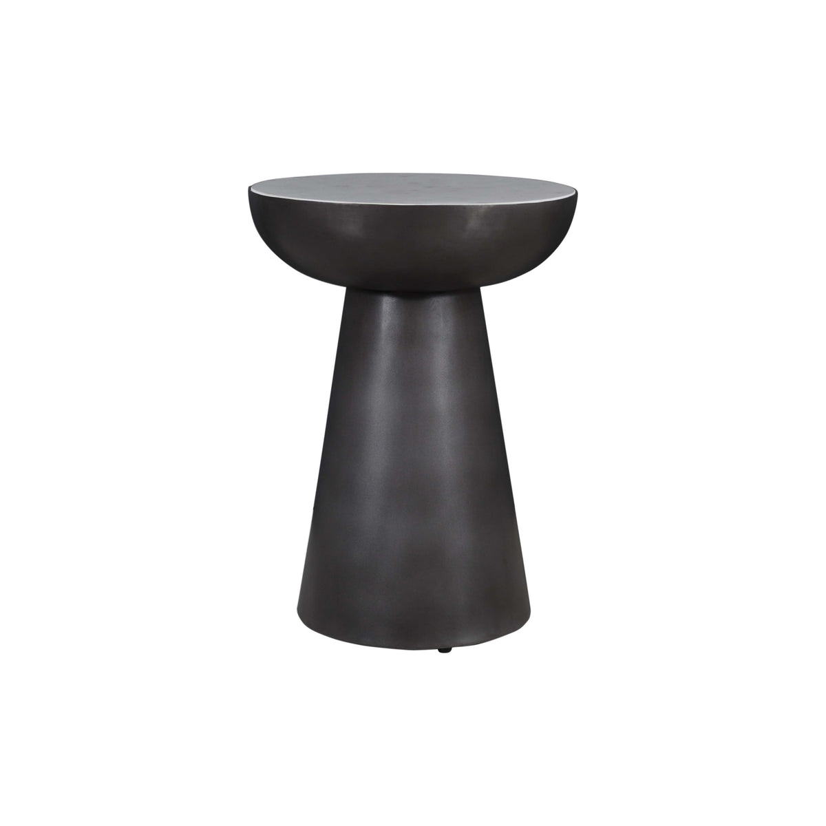 Circularity Modern Luxury Marble And Iron 15' Round Pedestal Chairside End Table