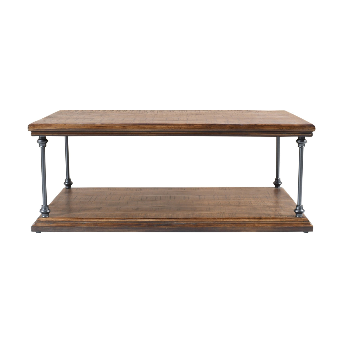 Larson Modern Industrial 50' Solid Wood Coffee Table With Storage