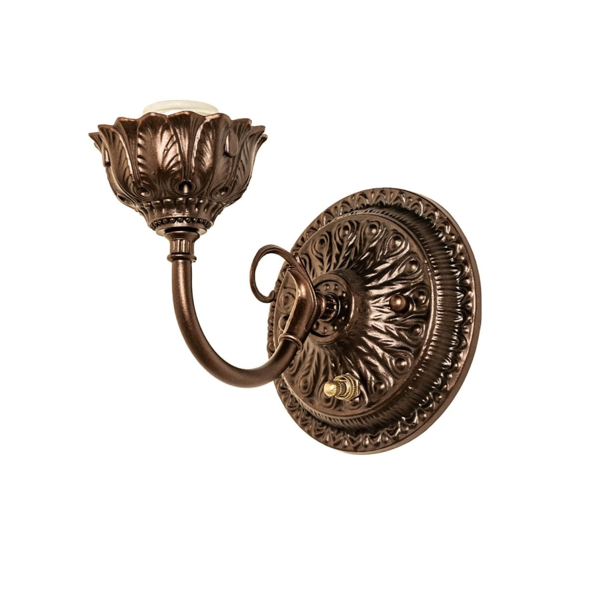 6' Wide Victorian Mahogany Bronze Wall Sconce Hardware