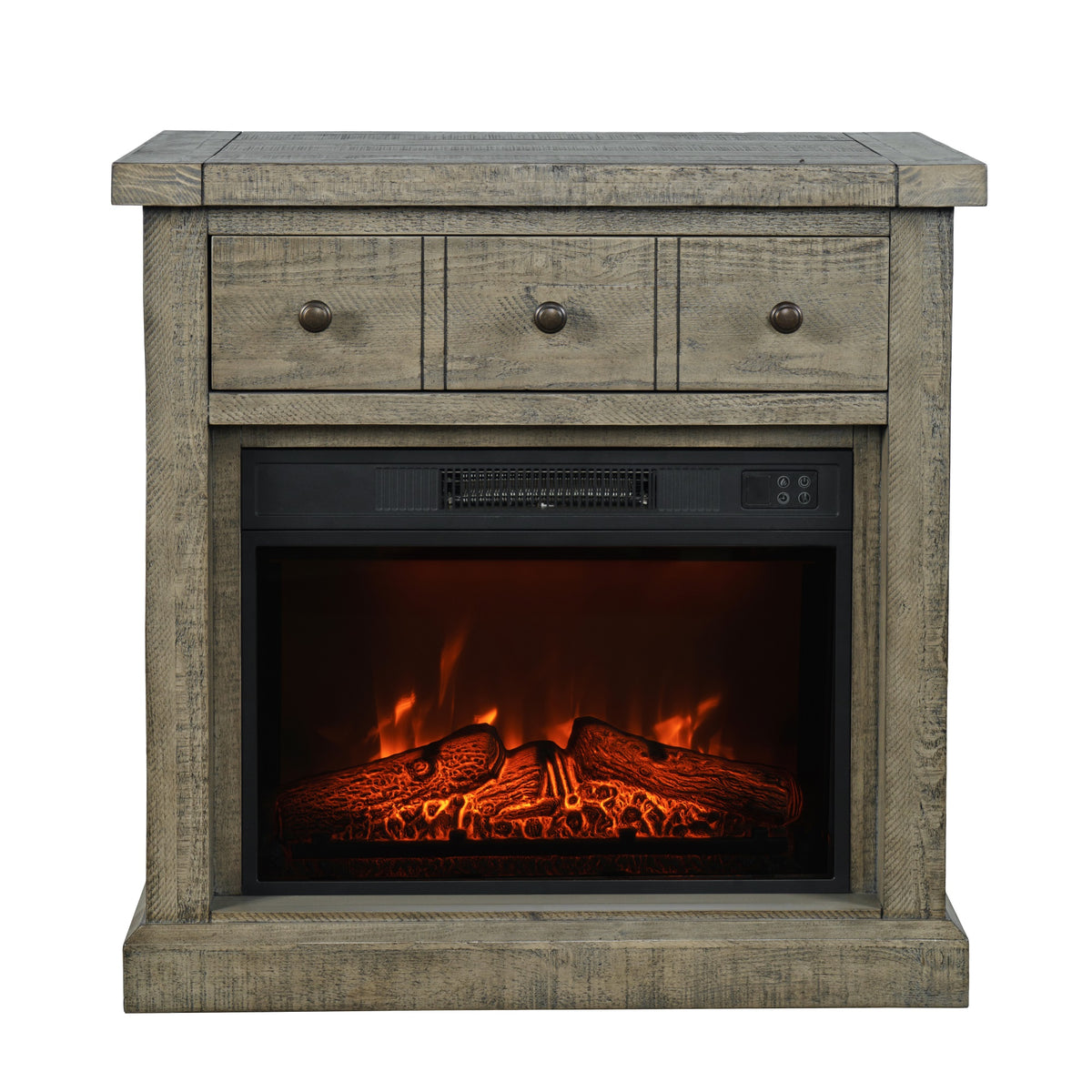 Telluride Rustic Farmhouse Solid Wood 32' Electric Fireplace Tv Stand Console