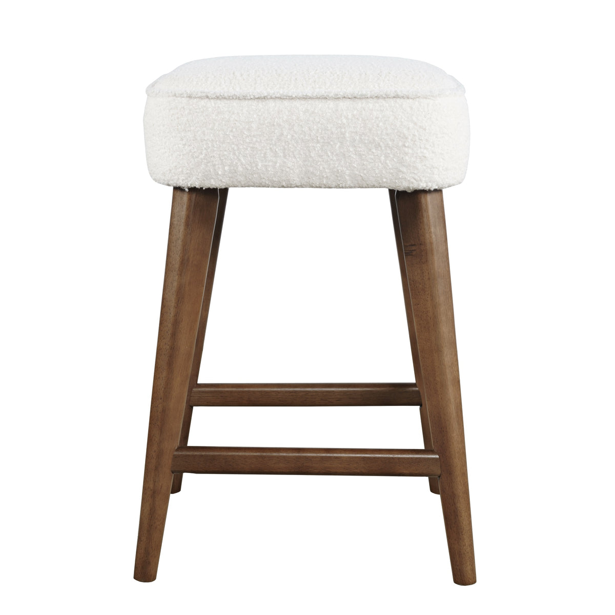 Wes Mid-Century Modern Boucle Upholstery Backless Counter Barstool (Set Of 2)