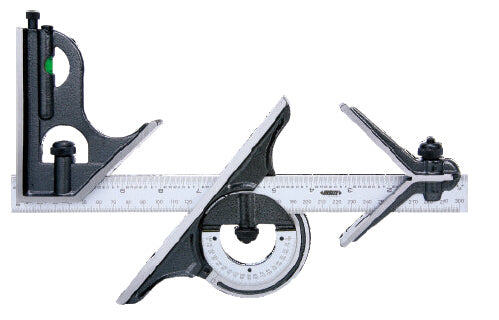 2278-180 Combination Square Set, 4 Piece Set, 12/300Mm