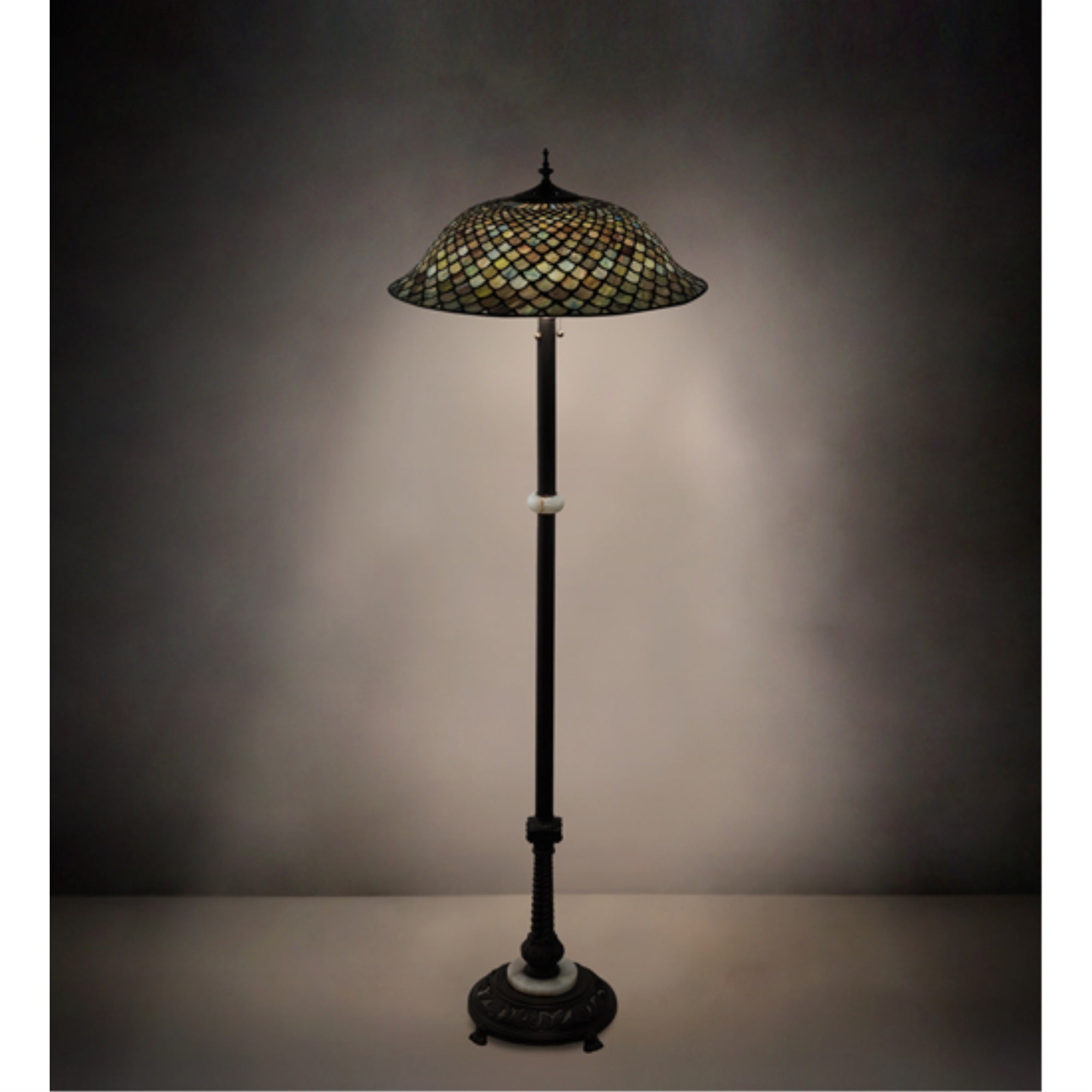 62' High Tiffany Fishscale Floor Lamp