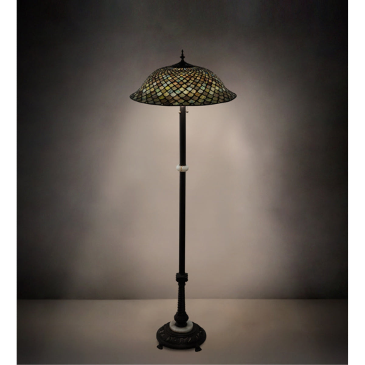 62' High Tiffany Fishscale Floor Lamp