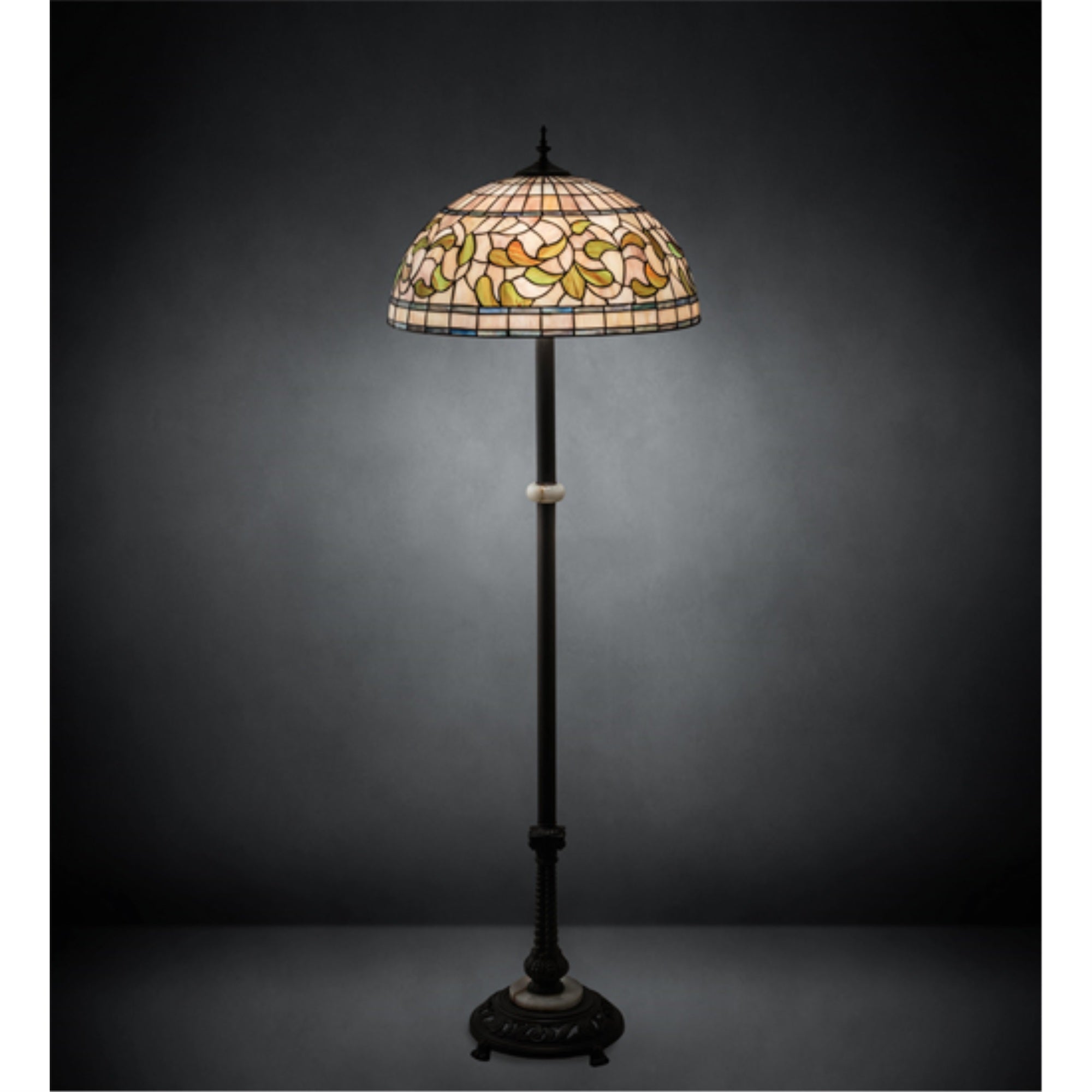 62' Wide Tiffany Turning Leaf Floor Lamp